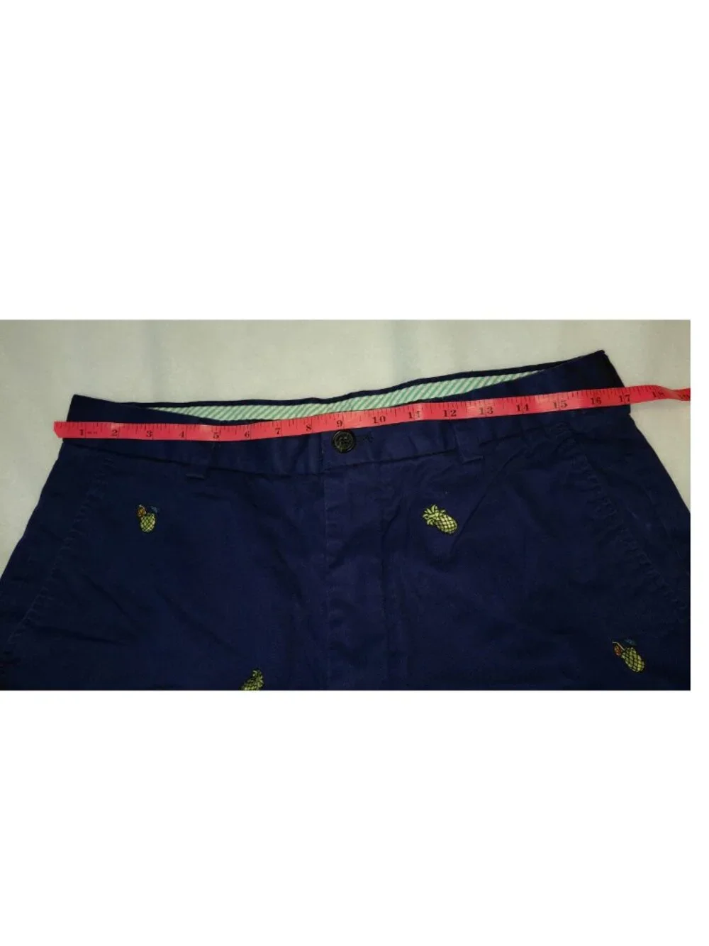 Brooks Brothers Navy Blue Chino Pineapple Embroidered Men's Shorts 34